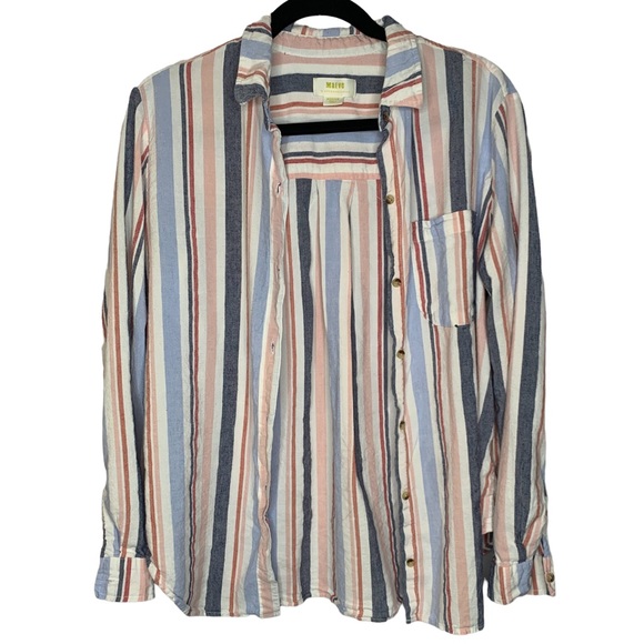 Anthropologie Maeve Chatham Striped Button Down Size Medium - Picture 3 of 10